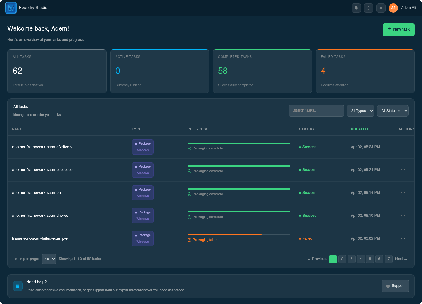 Foundry Studio interface
